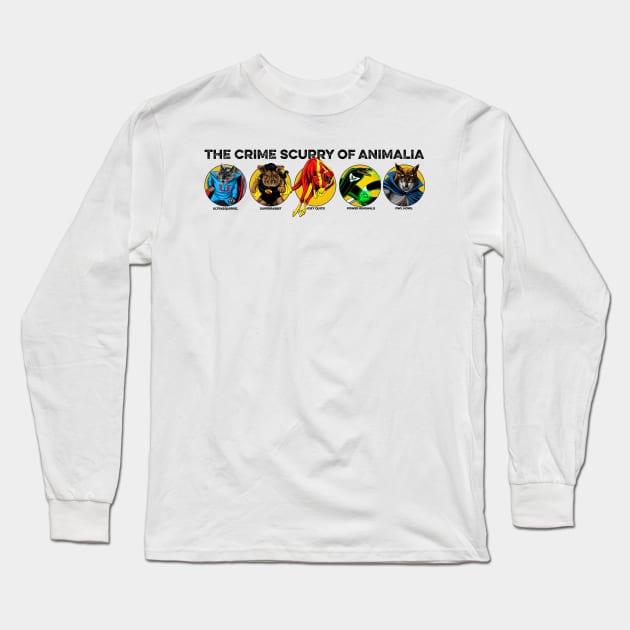 The Crime Scurry of Animalia Long Sleeve T-Shirt by ThirteenthFloor